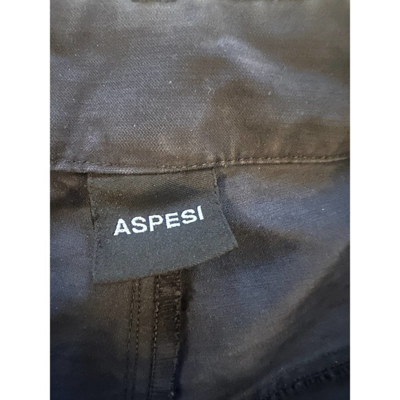 Men EUR 44 Aspesi Black Chino Pants Trousers Slacks Flat Front Cotton Italy - Picture 3 of 6